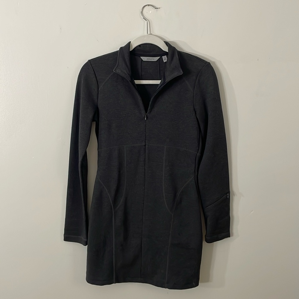 Athleta Cassidy Ponte Zip Long Sleeve Dress